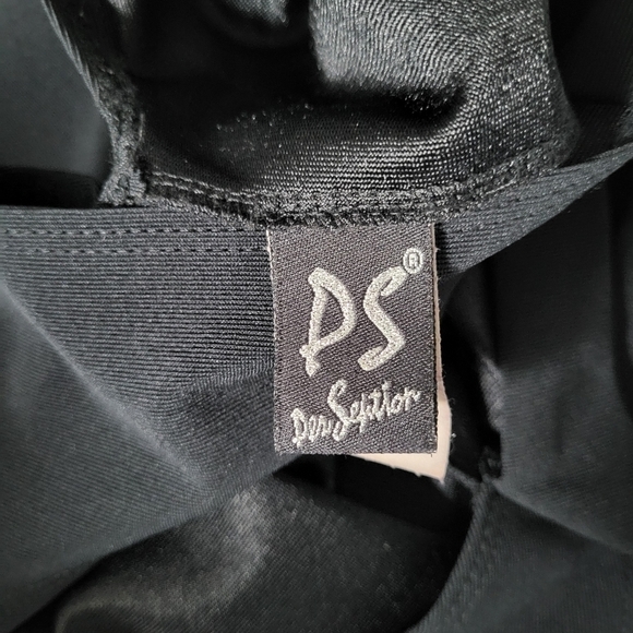 PS PerSeption Jumpsuit Large Black Chain Belt Key Hole Stretch Holiday Party - Picture 5 of 6